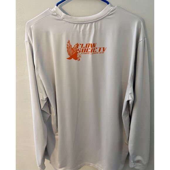 Flow Society Lax Skeleton Long Sleeve Shirt White Neon Graphic Lacrosse L - Picture 5 of 5